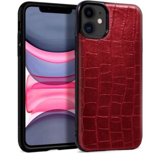 Carcasa IPhone 11 Leather Crocodile Rojo